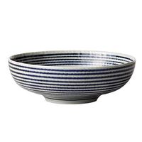 Bowl Japanese-Style Hand-Painted Striped Ceramic Ramen Bowl underglaze Color Bowl Home Soup Bowl Noodle Bowl - 3 Sizes Household tableware, retro bowl (Color : 9.53.8cm)