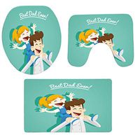 YAYUMI Father's Day Non-Slip Floor mat Bathroom mat Toilet Carpet Doormats Decor Pack of 3
