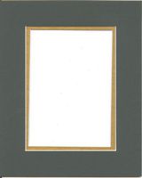 18x24 Pine Green & Gold Double Picture Mats Bevel Cut for 12x18 Pictures