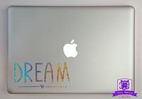 Overly Attached Decals Cute Dream Typography Specialty Vinyl Decal Sized to Fit A 13" Laptop - Silver Metal Flake