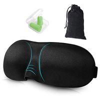 3D-Contoured Sleep Mask with Earplugs, Adjustable Eye Masks for Sleeping, Lightweight and Comfortable, Best Eyeshades for Travel, Shift Work, Naps, Night Blindfold(Green Earplugs)