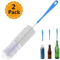2 Pack Long Bottle Brushes, Bottle Cleaning Set Brush Cleaner for Washing Beer, Wine, Brewing Bottles, Pitcher, Carafe, Glass Jars, Thermos