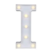 YANROO Decorative Led Light Up Marquee Letter Light Numbers Letters Number Night Lights Plastic Lamp Sign for Wedding Decor Festival Home Birthday Party Bar Decoration Christmas Battery Operated (I)