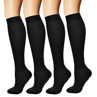 MojaSports Compression Socks - BEST Graduated Athletic & Medical Use for Men & Women, for Running, Flight, Travel, Nurses - Boost Performance, Blood Circulation & Recovery (Black, Sm/Med, 2Pr)