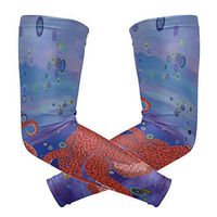 LEVEIS Red Octopus Art Arm Sleeves UV Protection for Men Women Sunblock Protective Gloves Running Golf Cycling Driving Long Arm Cover 1 Pair