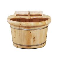 Household Gift Foot Soaker Tub,Wooden Foot SoakWooden Foot Basin,Solid Wood Foot Tub, Pedicure Bowl Spa Massage Pedicure Barrels Household Foot Bath Barrel，Massager Household Items Decoration