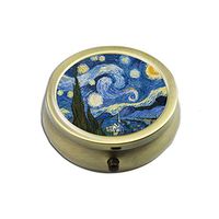 Pill Case - Cheliz Compact 3 Compartment Medicine Case, Pill Box for Pocket or Purse(Starry Sky)