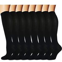 Knee High Compression Socks For Men & Women(8 Pairs)-Best For Running,Athletic and Travel -15-20mmHg (Small/Medium)