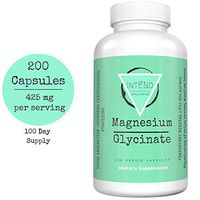 Magnesium Glycinate Supplement 200 Vegan Capsules -100 Day Supply, Chelated, High Absorption, Non-GMO -Essential Mineral Supports Heart, Mood, Sleep, Muscles, Migraines,Bones