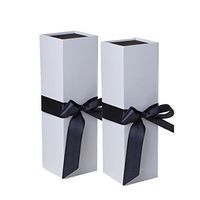 Jillson Roberts 2-Count Wine & Bottle Gift Boxes Available in 3 Colors, White Matte with Black Ribbon