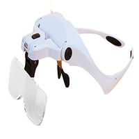 Helmet Type Head-mounted Old Man Reading Magnifying Glass Repair Magnifying Glass 1.0X1.5X2.0X2.5X3.5X With LED Light Glasses-type Magnifying Glass Portable Identification Magnifying Glass