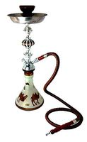 Zebra smoke: Camel- 1hose Hookah With tongs and bowl complete set (Brown)