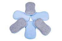 LTWHOME Dual Sided Microfiber 2 in 1 Tuff Scrub Washing Up Pad 6.49" x 3.93" x 0.82" Scrubbers and Sponges (Pack of 6)