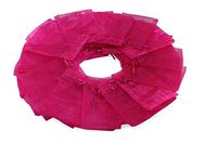 LANGSHA 100Pcs 4"x6" Sheer Drawstring Organza Jewelry Pouches Wedding Party Christmas Favor Gift Candy Bags (HOT Pink)