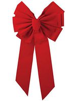 Holiday Trims Center Loop Velvet Bow 14" For Indoor/Outdoor Use