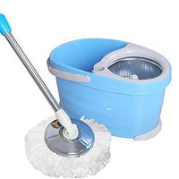 Mop And Bucket - Hand-Free Wringing Floor Cleaning Mop-Reusable Microfiber Mop/Pads Included - Wet Or Dry Usage On Hardwood Laminate (Color : Green, Size : 45x25x26cm)