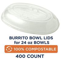 100% Compostable Burrito Bowl Lids by World Centric, Made from Ingeo Clear Plastic, Burrito Bowl Lids for 24 oz. Bowls (Pack of 400)