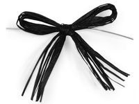 BLACK 4" Pre-Tied Raffia Bowswith 6" Twist Ties (10 unit, 12 pack per unit.)