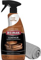 Weiman Leather Cleaner and Polish for Furniture and Car with Microfiber Cloth - Non Toxic Clean and Condition Car Seats, Shoes, Couches and More - 22 Fluid Ounces