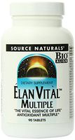 Source Naturals Elan Vital Multiple - Supports Brain, Heart, Liver, Immune, Energy Boost - 90 Tablets