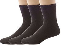 3 Pack Classic Diabetic Crew Made in USA Non-Binding Socks (9-11) Black