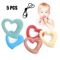 HBIAO Sensory Chewing, Silicone Chew Pendant for Teething Babies Autism ADHD SPD Oral Motor Anxiety Autistic Children 5 Pack