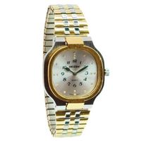 Reizen Mens Bi-Color Square Braille Watch-Exp Band