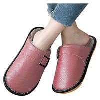 Veodhekai Women Waterproof Shoes Cotton Slippers Unisex Leisure Thicken Keep Warm Shoes Comfortable Home Pink