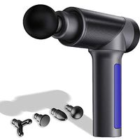 Muscle Massage Gun - Handheld Electric Deep Tissue Body Massager for Athletes, High Intensity Percussion Massage Gun with 4 Ergonomic Heads & 6 Speed Brushless, Quiet, Portable, Cordless