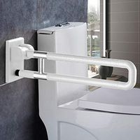 Bathroom Grab Rail Stainless Steel Folding Grab Bar Rail, Support Handle Bar Bathroom Railing Anti Slip Toilet Safety Rails for Elderly Disabled (Color : White, Size : 75cm)