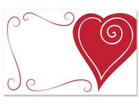 Pack Of 50, Heart Swirl Border Enclosure Card 3-1/2" x 2-1/4" Made In USA