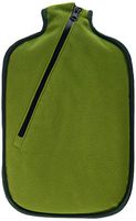 Hugo Frosch 2L Classic Hot Water Bottle with Zipper Cover Highest Quality - Made in Germany (green)