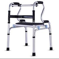XHRHao Foldable Walker with Shower Chair Fuction and Waterproof Cushion 8 Adjustable Height Levels(76.5-94cm) Made of Aluminum Alloy Rollator Lightweight Portable Walk Assist for Elderly Silver