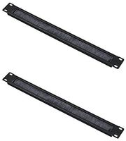 Rising 2 Pack 1U Brush Grommet Strip Horizontal Cable Management Panel Server Network Racks Enclosures Spacer 19 inch (1U BRUSH)