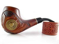 Fashion Decorated Tobacco Pipe "VIKING" Smoking Pipe Carved Pear Root Wood