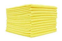 The Rag Company (12-Pack) 14 in. x 14 in. Commercial Grade All-Purpose Microfiber Highly Absorbent, LINT-Free, Streak-Free Cleaning Towels (Yellow)