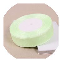 (50 Yards=45 Meters/roll) 1''(25mm) Organza Ribbons White Black Royal Blue Gift Wrapping Decoration Ribbons,Light Green