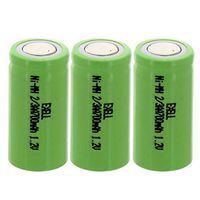 3x Exell 1.2-Volt Nickel-Metal Hydride Rechargeable Flat-Top Battery, 2/3 AA, 700 mAh, Battery Replacement for Electric Razor, Toothbrush, and More