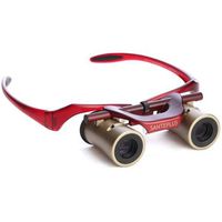 KabukiGlasses Opera Theater Binocular 4x13mm, Hands-Free Autofocus with Ultra Bright Lens, Gold/Red