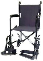 Karman Healthcare T-2019 Folding Steel Transport Chair with Removable Footrests, Black, 19 Inches Seat Width