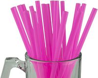 Made in USA Pack of 250 Jumbo Pink (10" X 0.28") Unwrapped Plastic Smoothie Drinking Straws (FDA-approved, Non-toxic, BPA-free)