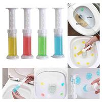 Efaster 3/4 Pcs Touch-Free Toilet Cleaning Gel,Toilet Jelly Deodorant Bathroom Aromatic Aromatherapy Freshener, Toilet Gel Clean Bean Scented Beans for Toilet Cleaning (4 Pcs (Green+Pink+Yellow))