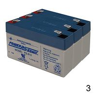 Power Sonic PS-612 6V 1.4AH Replacement Battery for Fire, Burglar Alarm - 3 Pack