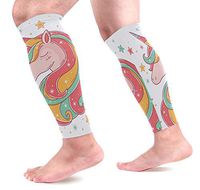 LEVEIS Multicolor Unicorn Calf Compression Sleeves 1 Pair, Leg Performance Support for Shin Splint Calf Pain Relief Men & Women Guards Sleeves for Running Cycling
