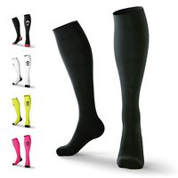 Rymora Compression Socks for Men & Women (Lightweight) (One Pair) (Black) (Medium)