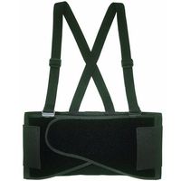 Tuff Bros Economy Elastic Back Brace Lumbar Support Belt Adjustable Straps - Black (Large/X-Large (36"-44" Waist))