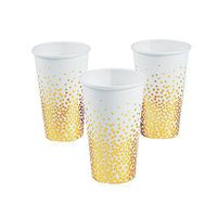 White with Gold Foil Dots Paper Cups