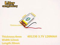 3.7V 120mAh 401230 Lithium Polymer Ion Rechargeable Battery Lithium Polymer Li-Po Battery for MP4 GPS MP3 Bluetooth Stereo DIY Gift