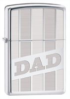 Zippo Pocket Lighter High Polish Chrome Dad Engraved Lighter (Silver, 3 1/2-Inch x 2 1/4-Inch)