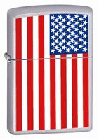 American Flag Chrome Zippo Lighter Patriotic Colors